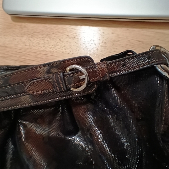 STUART Weitzman Snake Embossed Satchel - Picture 9 of 13